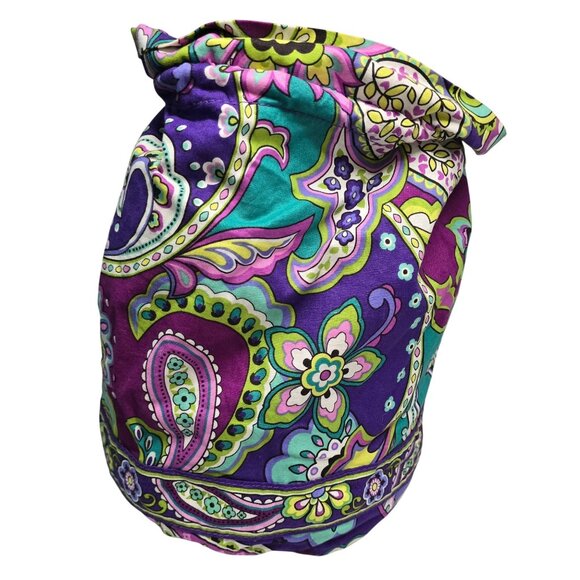 Vera Bradley Paisley Print Drawstring Cosmetic Makeup Bag Travel Pouch curlers - Picture 2 of 5